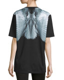 Short-Sleeve Wing-Print Tee, Black