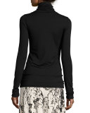 Basic Long-Sleeve Turtleneck, Black