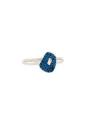 Puzzle Blue Sapphire Ring in 18K White Gold
