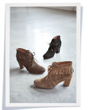 Bettie Suede Fringe Bootie, Mushroom