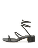 Crystal Snake 40mm Sandal, Black