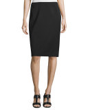 Mid-Rise Wool Pencil Skirt