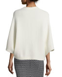 Open-Front Cape-Style Jacket, Ivory