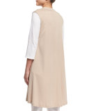 Easy Luxe Pima Cotton Long Zip-Front Vest 