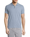 Short-Sleeve Knit Polo Shirt, Light Blue
