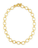 Rimini Gold 19k Link Necklace with Ruby, 17"L