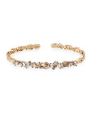 Champagne Baguette Diamond Bangle in 18K Rose Gold