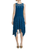 Windmill Sleeveless Embroidered Dress, Bluebird