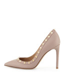 Rockstud Leather 100mm Pump, Powder (Poudre)