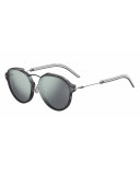 Eclat Notched Mirrored Sunglasses, Blue