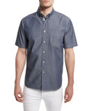Standard Issue Woven Short-Sleeve Shirt, Indigo