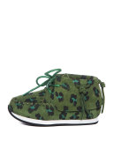 Leopard-Print Mid-Top Sneaker, Green, Toddler/Youth
