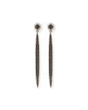 Pavé Black Spinel Spike Earrings