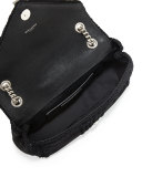 Monogram Medium Macrame Suede Slouchy Chain Shoulder Bag, Black