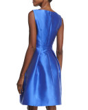 Sleeveless Fit-&-Flare Dress, Cobalt