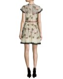 Blooming Garden Short-Sleeve Tulle Dress