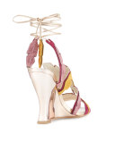 Carrie Feather Wedge Sandal, Winter Cherry