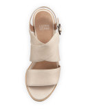 Cara Crisscross Leather Sandal, Natural
