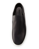 Verrell Leather Open-Back Skate Sneaker, Black