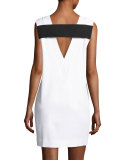 Phoebe Sleeveless Ponte Sheath Dress, White