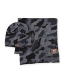 Men's Camouflage Wool-Blend Scarf & Beanie Hat Set