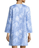 Printed Cotton Sateen Sleepshirt, Blue