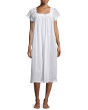 Jessy Long Cotton Gown, White