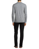 Double-Layer Crewneck Sweater, Heather Steel