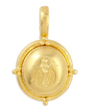 19k Gold Oval Honey Bee Pendant