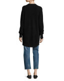 Boiled Cashmere Open-Front Long-Line Cardigan