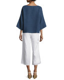 Rustic Frayed-Edge Top, Denim