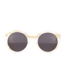 Palm Beach Round Sunglasses, Cream