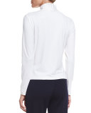 Fine Jersey Long-Sleeve Turtleneck, Bright White
