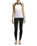 x kate spade new york blocked high-waist leggings, black/lilac/white