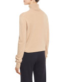 Cropped Cashmere Turtleneck Sweater, Camel