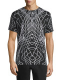 Graphic Line Short-Sleeve Jersey T-Shirt, Black