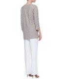 Bias-Striped Knit Tunic