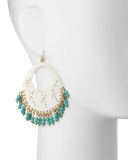 Vuka Turquoise Beaded Earrings, Light Horn