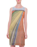 Sleeveless Printed Sheath Dress, Multi Colors