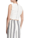 Pierced Open-Side Crop Top, Bright White
