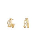 Stax 18K Gold Double Huggie Hoop Earrings with Diamonds