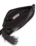 Python Monili-Tassel Wristlet Bag, Black