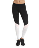 Colorblock Cycling Pants, Black/Blush