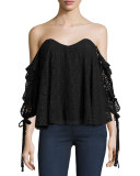Gabriella Off-The-Shoulder Lace Bustier Top