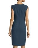 Stefana Flutter-Sleeve Sheath Dress