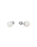 Dot Pearl & Pave Diamond Double-Sided Earrings