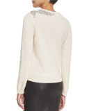 Over Embellished Crewneck Sweater