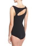 Perseide Cutout One-Piece Swimsuit, Black