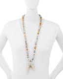 Long Necklace with Antler Pendant