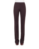 Bicolor Straight-Leg Jersey Pants, Mangosteen